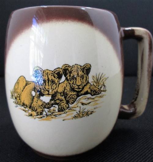 Kruger National Park Mug: Lion Cubs - Height 11cm