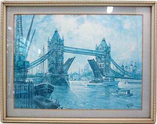 Quality H Moss Print Framed Behind Glass - Total Size 40cm/32cm