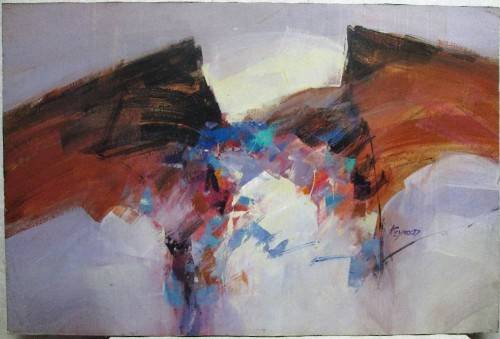 Attractive Original Oil Painting On Board, Signed Reynold - 89cm/59cm