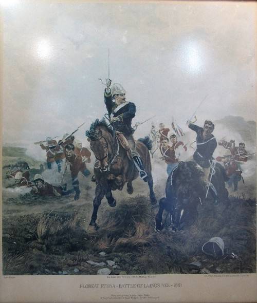 Framed Behind Glass- Battle Of Laing's Nek 1881 Heritage Fine Art Limited Edition Print- 58cm/51,5cm