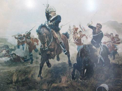 Framed Behind Glass- Battle Of Laing's Nek 1881 Heritage Fine Art Limited Edition Print- 58cm/51,5cm
