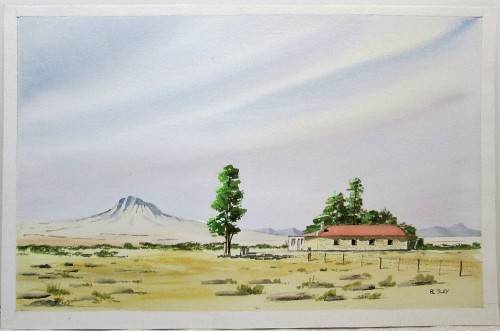 Lovely Original Unframed AL Tiley Watercolour Painting - 48cm/30cm - Excellent Condition