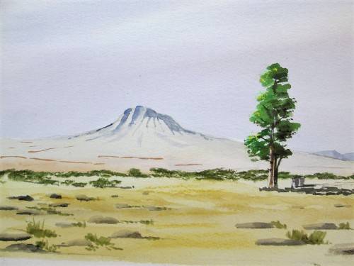 Lovely Original Unframed AL Tiley Watercolour Painting - 48cm/30cm - Excellent Condition