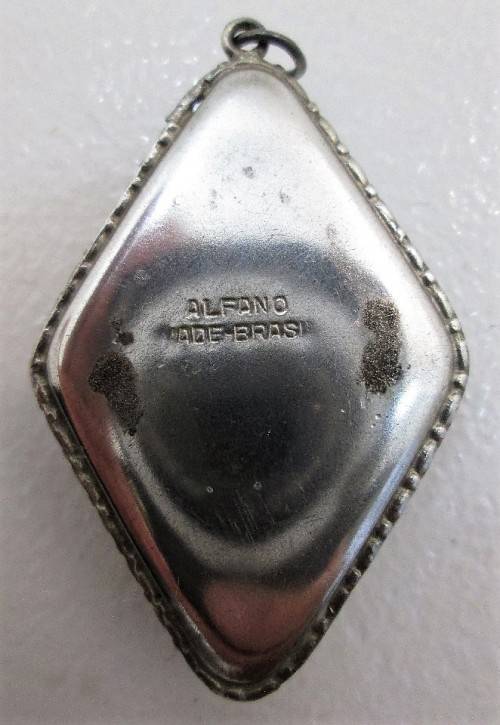 Stunning Vintage Alfano Made In Brasil Butterfly Wing Souvenir Rio Pendant - 5cm/3,5cm