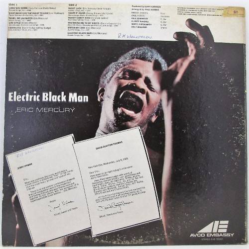 Eric Mercury - Electric Black Man - Avco Embassy, 1970 - AVE 33001