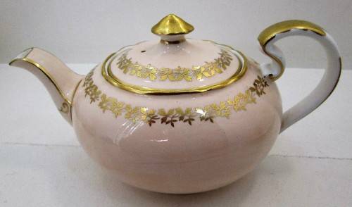 Aynsley, England Bone China Teapot + Various, Delicate Peach & Gold!