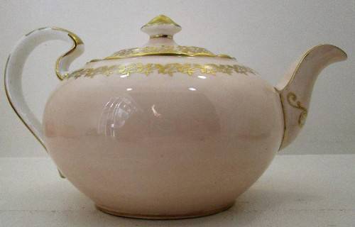 Aynsley, England Bone China Teapot + Various, Delicate Peach & Gold!