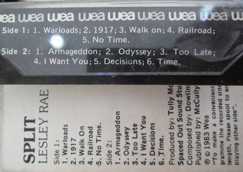 Lesley Rae Dowling - Split, 1983 - Cassette Tape (Autographed)
