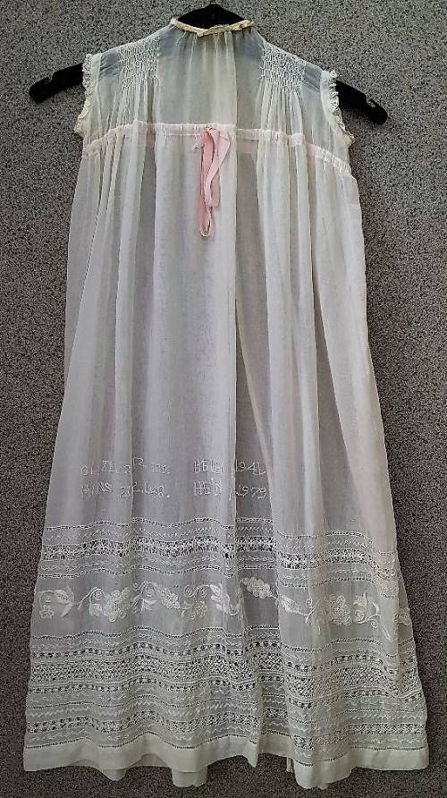 BEYOND BEAUTIFUL Christening Gown Used For 4 Children, All Names Embroidered, Beginning 1939