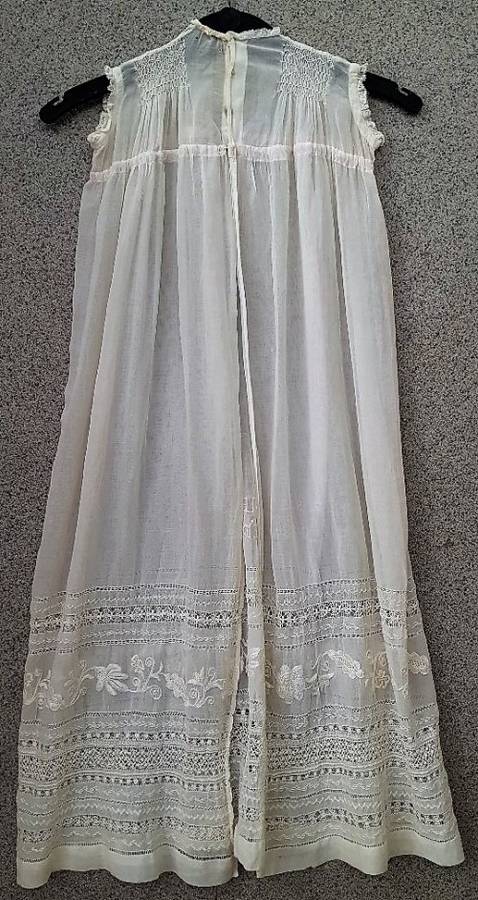 BEYOND BEAUTIFUL Christening Gown Used For 4 Children, All Names Embroidered, Beginning 1939