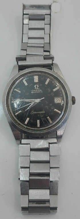 1967 Omega Automatic Seamaster Watch - Needs Glass Replaced, Some Corrosion Inside, Working