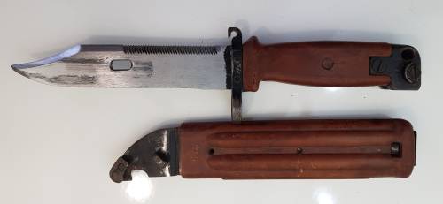 Bush War AK 47 Bayonet, Wire Cutter Type, Inscribed "534"