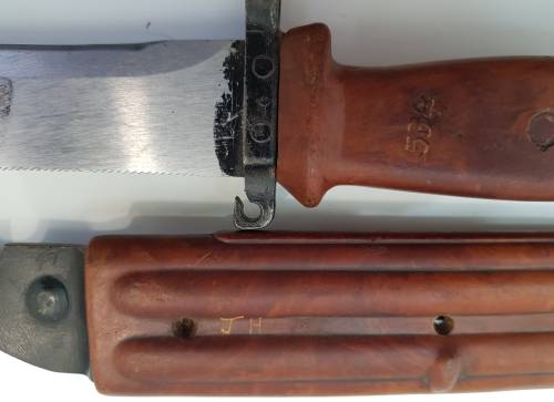 Bush War AK 47 Bayonet, Wire Cutter Type, Inscribed "534"