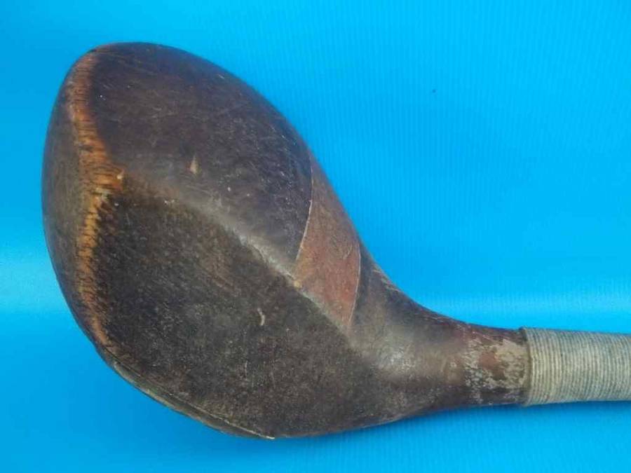 Wonderful Wooden Antique Golf Club Made By "WH Smith, Royal Cape GC, Wynberg" With Lead Inset