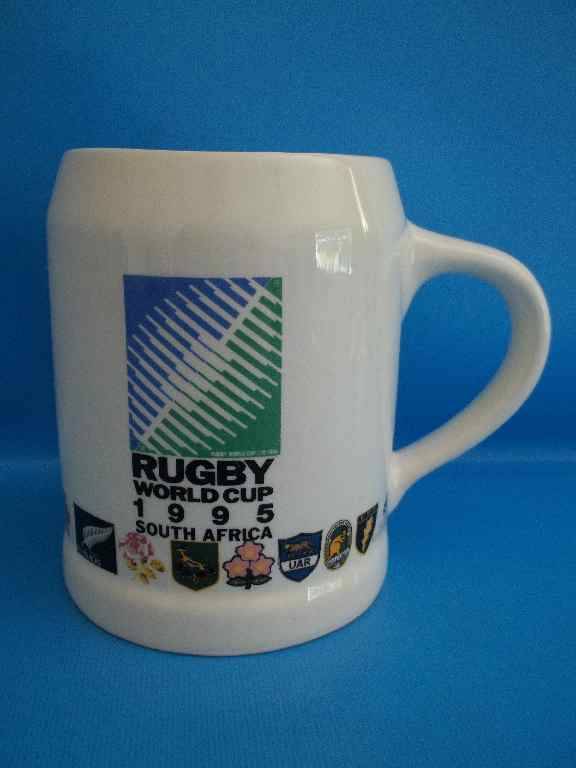 Ceramic Rugby World Cup 1995 Beer Mug - Height 12,5cm