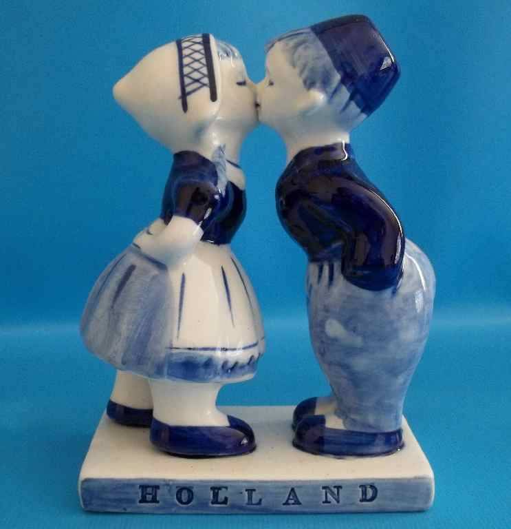 Lovely Blue & White Delft Boy & Girl Figurine, Made In Holland - 13cm/9cm/5cm