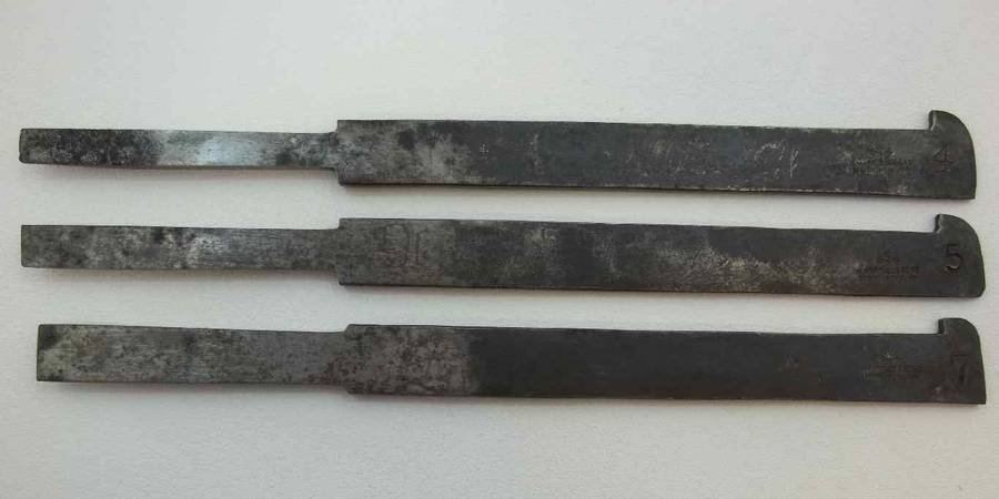 3 X W Marples & Sons Chisels That Fit Into A Plane, No.s 4,5 & 7