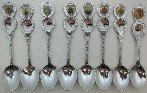 8 X Old South African Flag Souvenir Teaspoon - Length 12cm (See Ad For Places)