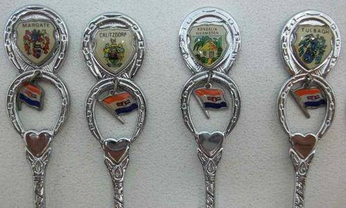 8 X Old South African Flag Souvenir Teaspoon - Length 12cm (See Ad For Places)