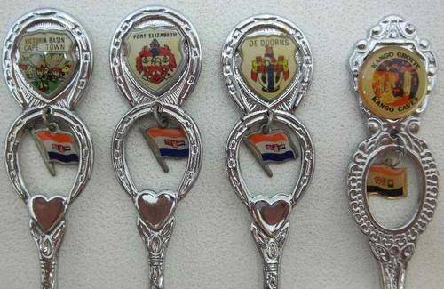 8 X Old South African Flag Souvenir Teaspoon - Length 12cm (See Ad For Places)