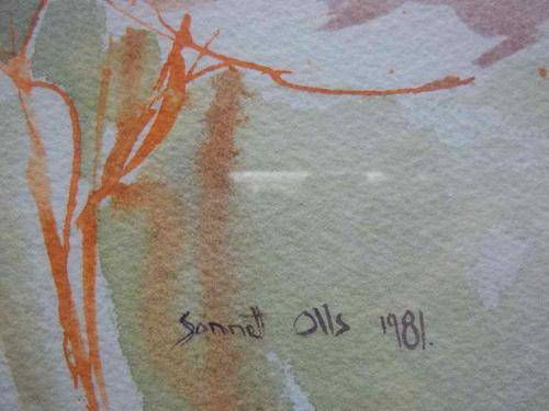 Lovely Sonnett Olls Original Watercolour Framed Behind Glass - 39cm/49cm