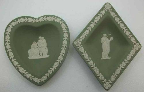Wedgewood Jasper Green Decorative Dishes - 10,5cm/11,5cm & 14,5cm/11,5cm