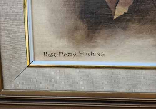 Original Large Rose Mary Hacking Floral Painting - Frame Size 54/79cm Picture 34/60cm