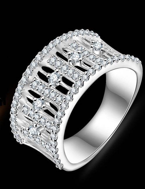 Stunning High Quality Ring 18K Platinum Plated AAA Cubic Zircon Size 8