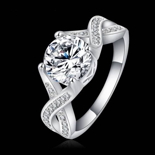 Sale!!Stunning!!!High Quality Ring Platinum Plated Micro Pave Clear AAA Cubic Zircon Ring Size 8
