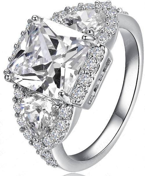 SALE!!New Wedding Ring 18K Platinum Plated 4ct Sim Diamond Ring - Size 7