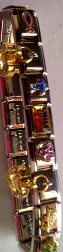 Great Christmas Gift - 18 Link S/S Italian Nomination Style Bracelet with  Christian Charms