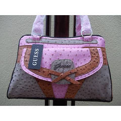 BRAND NEW ORIGINAL STUNNING GUESS HANDBAG - Grey & Pink - Authencity Guaranteed