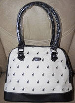 POLO HANDBAG DARK BROWN AND CREAM