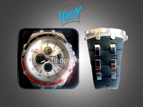 BISTEC Dual Movt Outdoor Watch Alarm Stopwatch Calendar Men Wristwatch
