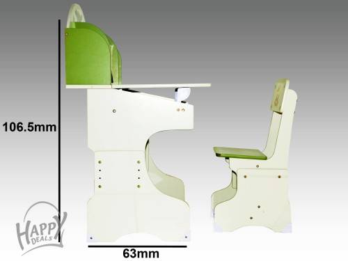 Children's 3 In 1 Wooden Desk, Chair & Chest (Pink, Green)