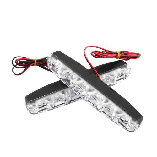 2 x Waterproof 6 LED 5050 SMD White Daytime Running Lamp Light DRL Car