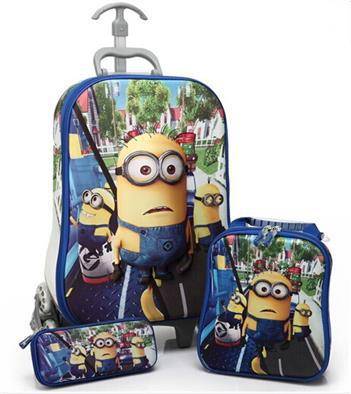 3D CHARACTER TROLLEY TRAVELLING BAG PACK 1 TROLLEY BAG, 1 PENCIL CASE AND LUNCH BOX BAG