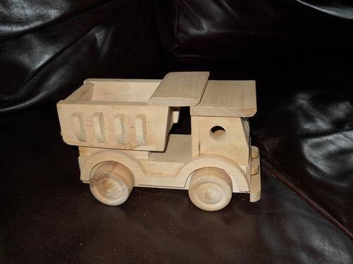Wooden truck and cement truck