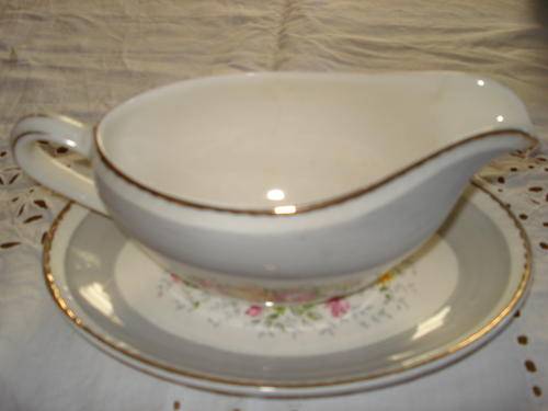 Staffordshire Gravy boat and plate