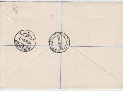 Union registered cover from Robertson to Switzerland 1953 - stunning