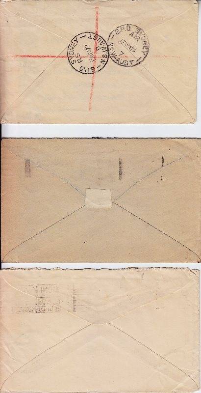 Australia - 3 covers to sSouth Africa - 1946/47 - as per scan
