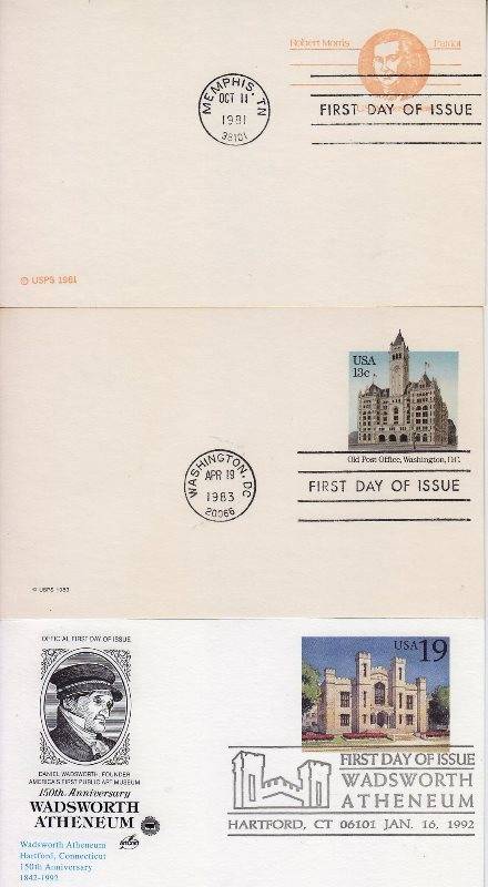 9 USA first day if issue cards - unused - as per scan