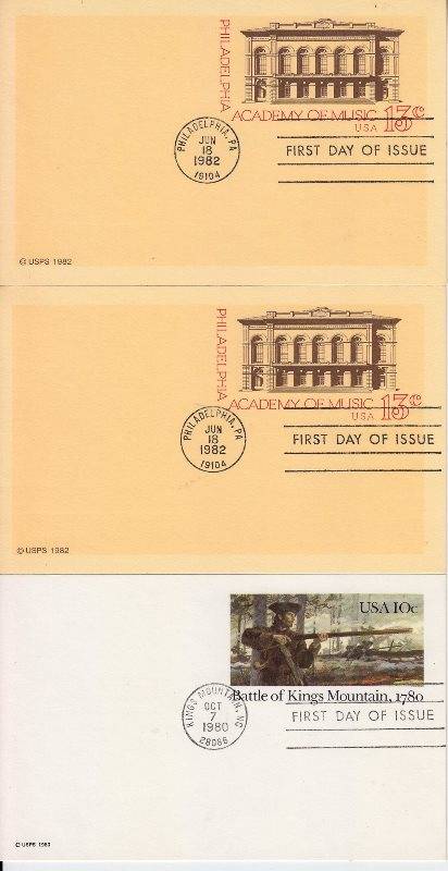 9 USA first day if issue cards - unused - as per scan