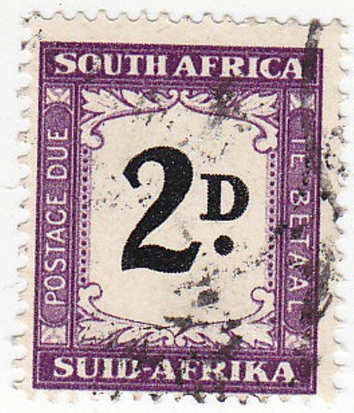 1950/58 Postage Due Sheet! 2d MNH cancelled "Germiston"  - Union of SA - Rare!
