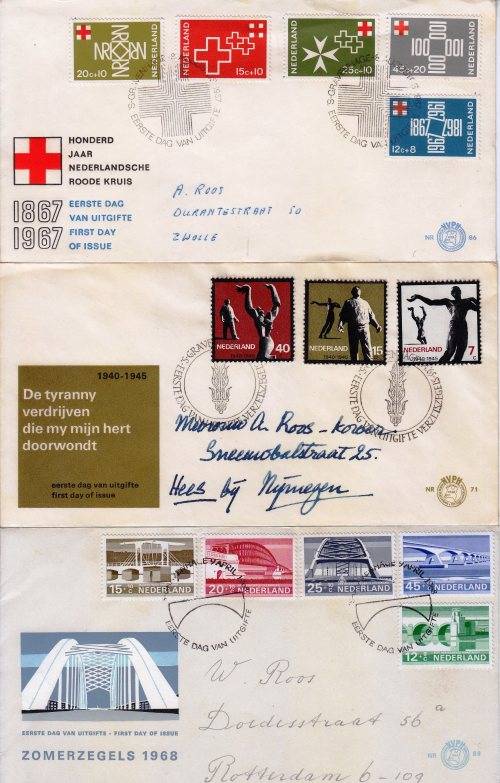 Netherlands - Used covers 1966-68