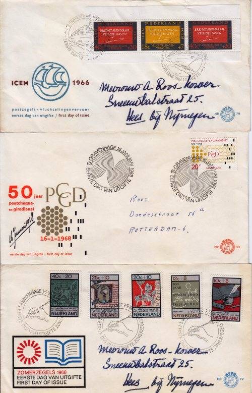 Netherlands - Used covers 1966-68
