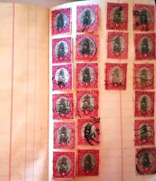 Union stamps in a memo book - As per photos