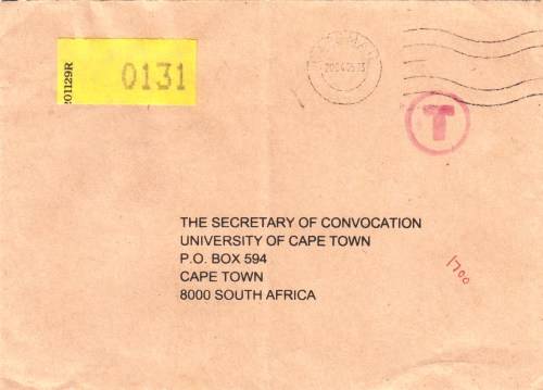 South Africa - 2004 - Surcharged Cover - Crease as per photo