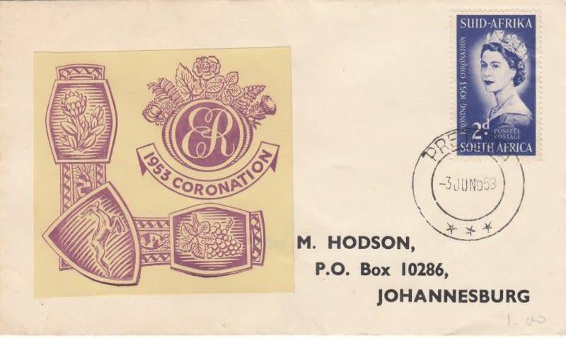 South Africa,1953,QEII,Coronation cover
