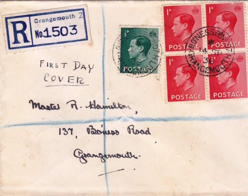 England, KEVIII, Scott #230,231,1936,used FDC